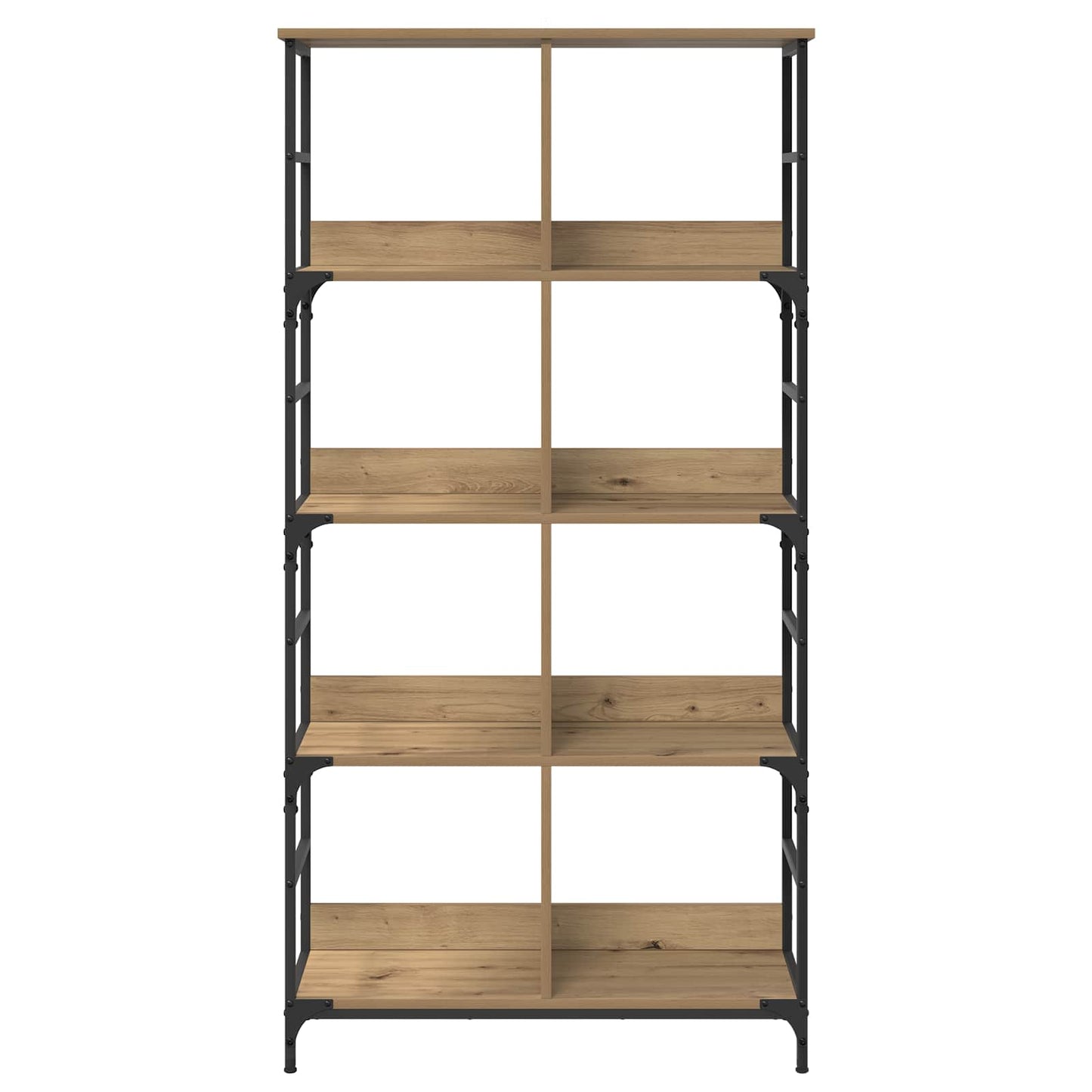 vidaXL Bookshelf 4-Tier 78.5 x 33 x 153 cm metal PB Artisan oak