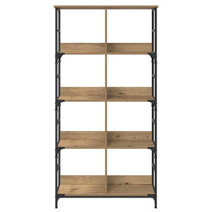 vidaXL Bookshelf 4-Tier 78.5 x 33 x 153 cm metal PB Artisan oak