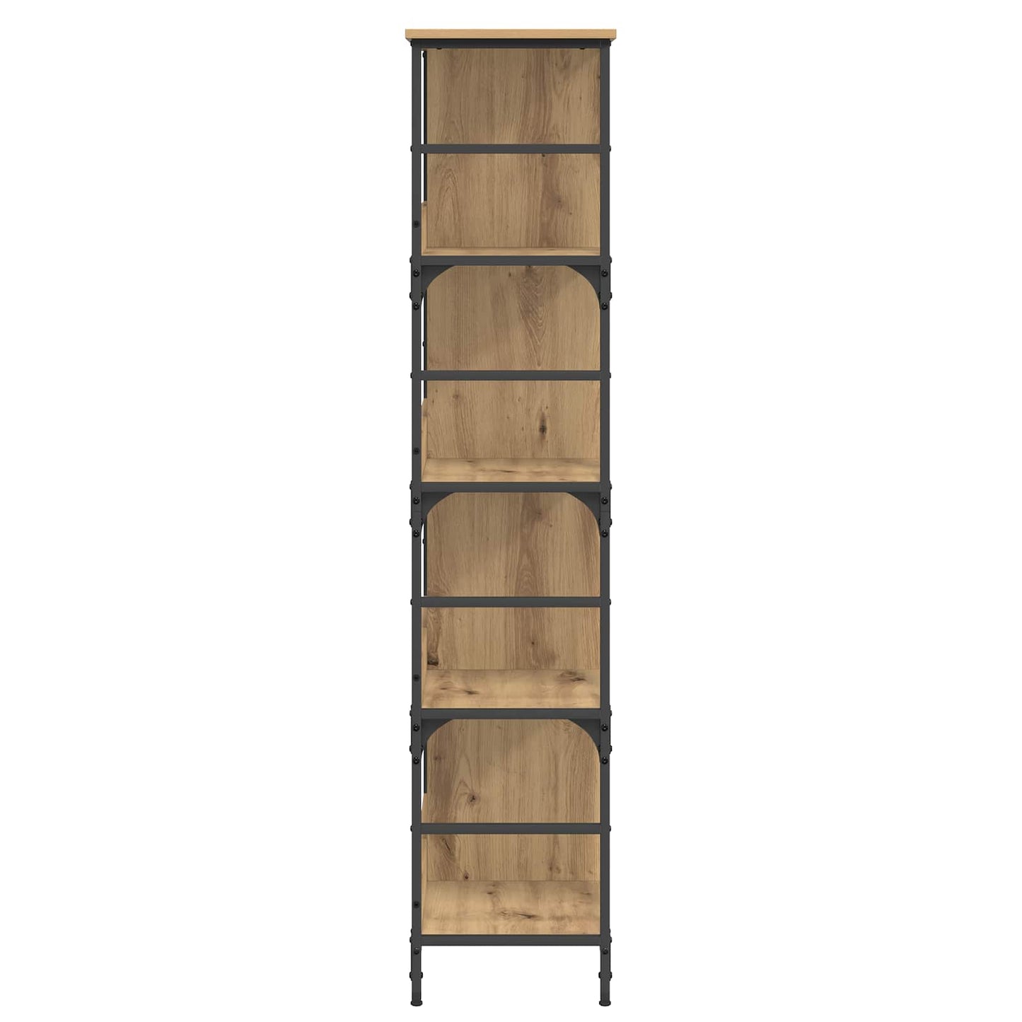 vidaXL Bookshelf 4-Tier 78.5 x 33 x 153 cm metal PB Artisan oak