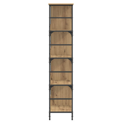 vidaXL Bookshelf 4-Tier 78.5 x 33 x 153 cm metal PB Artisan oak