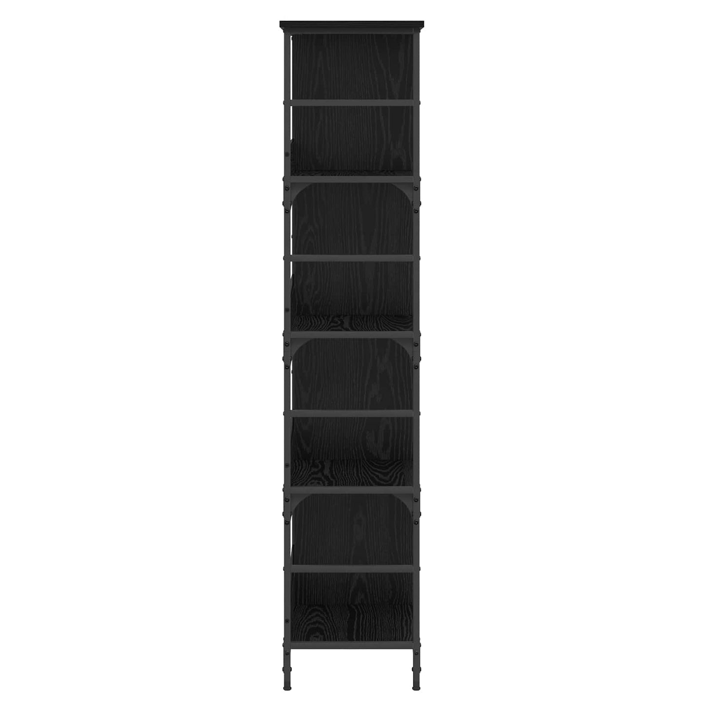 vidaXL Bookshelf 4-Tier 78.5 x 33 x 153 cm metal PB Black oak