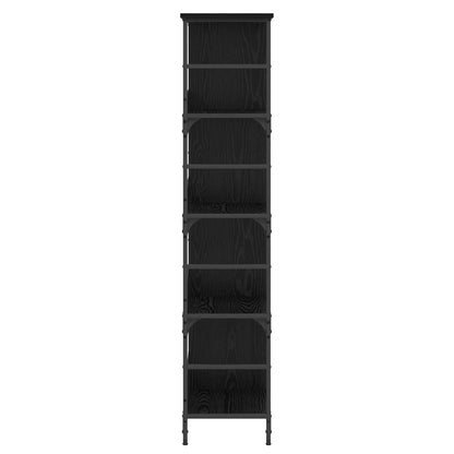 vidaXL Bookshelf 4-Tier 78.5 x 33 x 153 cm metal PB Black oak