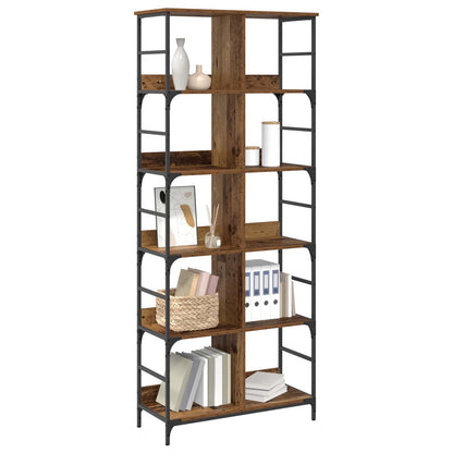 vidaXL Bookshelf Old wood 78.5 x 33 x 188.5 cm metal PB