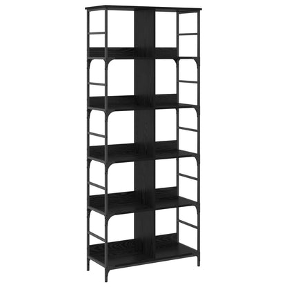 vidaXL Bookshelf Black oak 78.5 x 33 x 188.5 cm metal PB