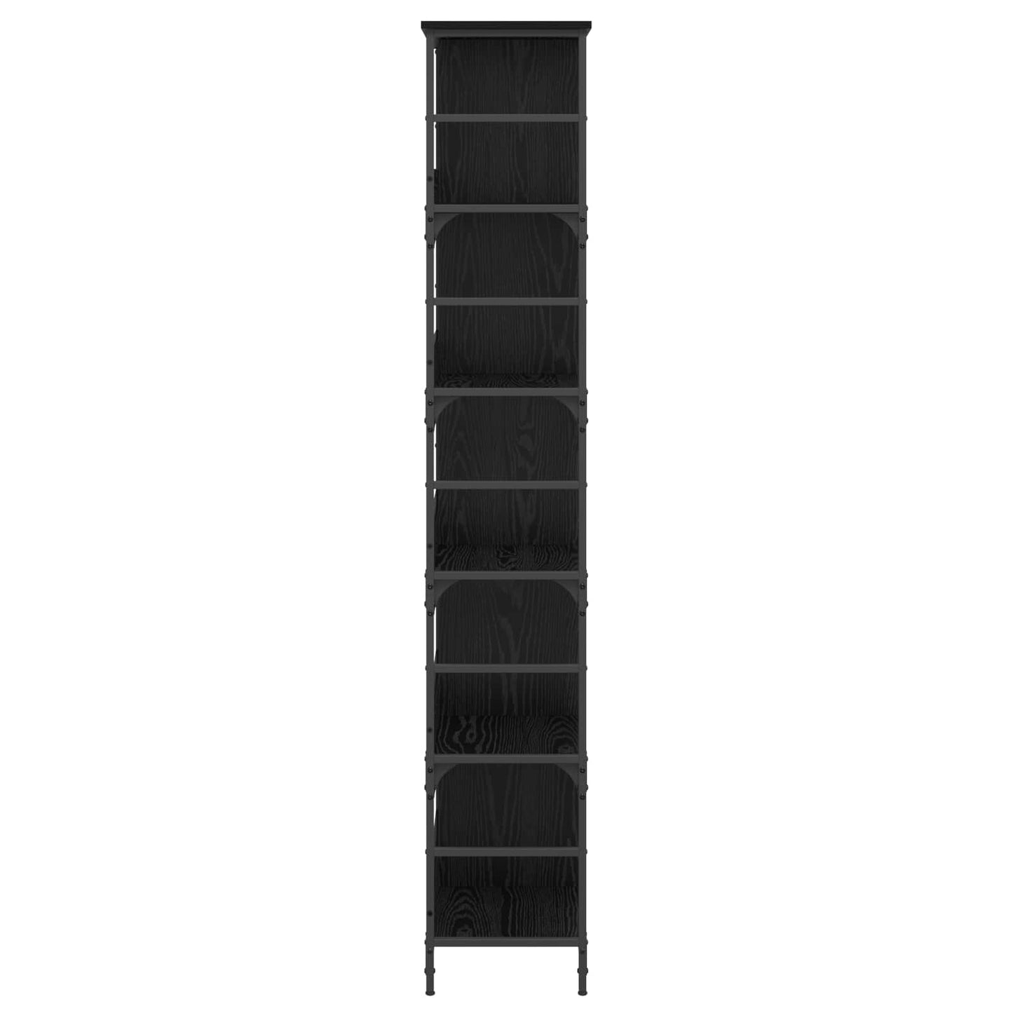 vidaXL Bookshelf 4-Tier 78.5 x 33 x 188.5 cm metal PB Black oak