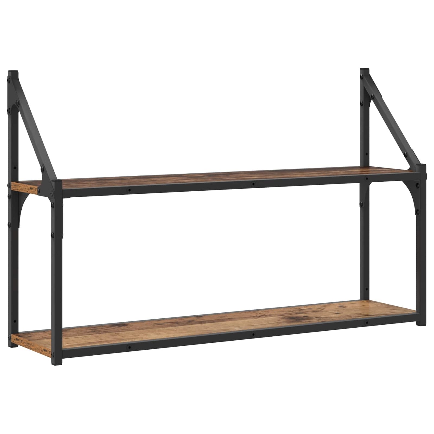 vidaXL Wall Shelf Wall-Mounted Old wood 80 x 21 x 51 cm metal PB