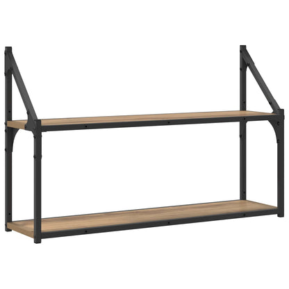 vidaXL Wall Shelf Wall-Mounted Artisan oak 80 x 21 x 51 cm metal PB