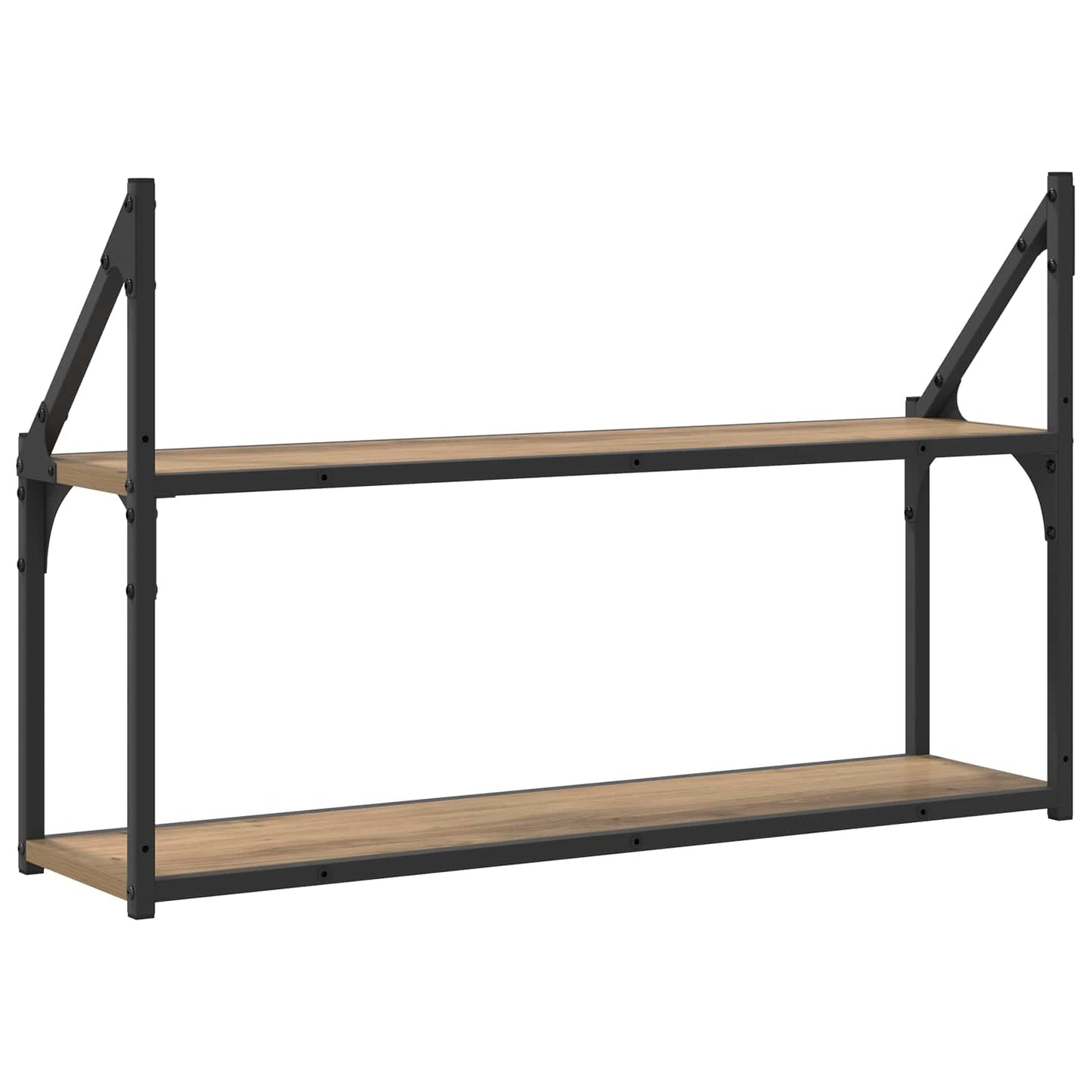 vidaXL Wall Shelf Wall-Mounted Artisan oak 80 x 21 x 51 cm metal PB