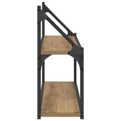 vidaXL Wall Shelf Wall-Mounted Artisan oak 80 x 21 x 51 cm metal PB