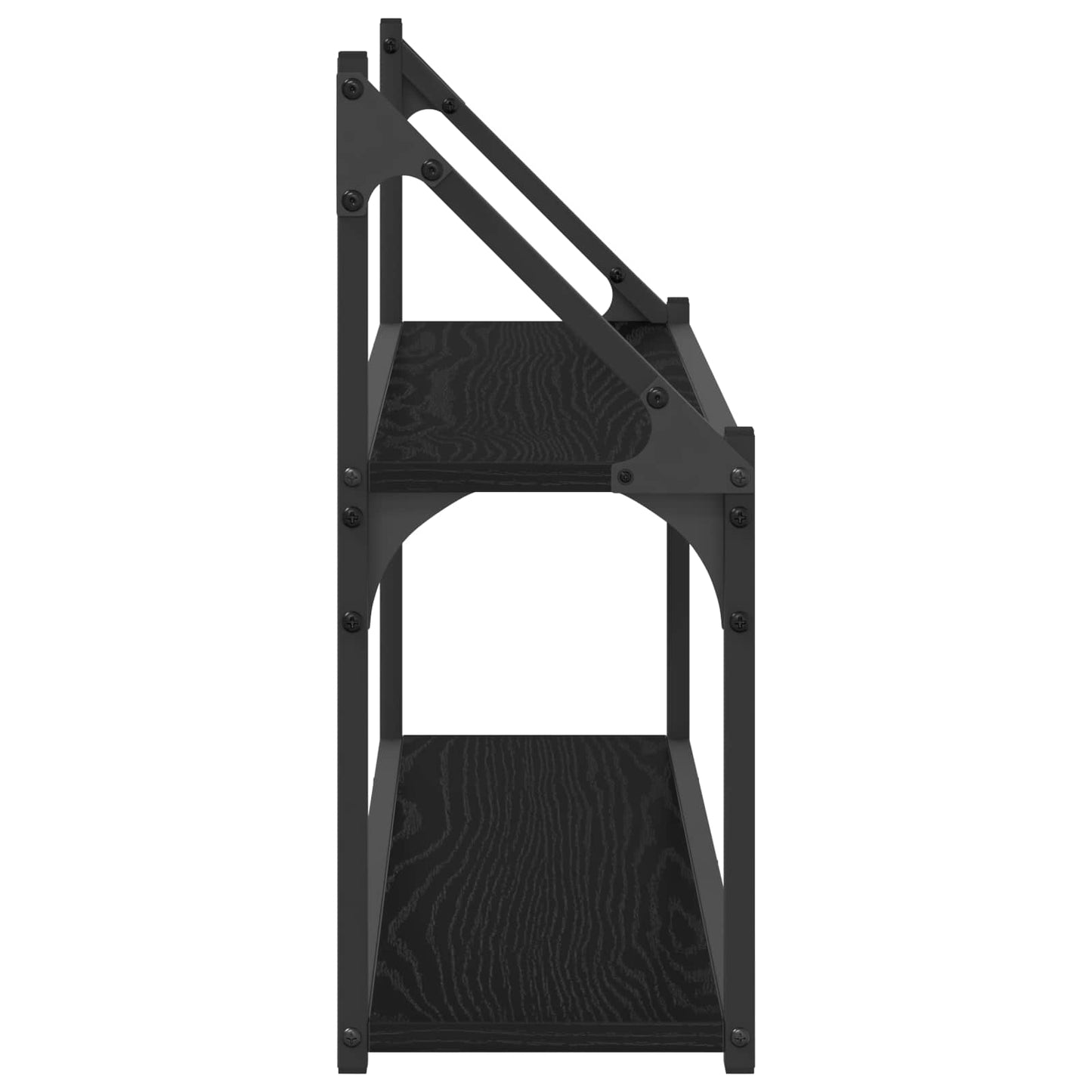 vidaXL Wall Shelf Wall-Mounted Black oak 80 x 21 x 51 cm metal PB