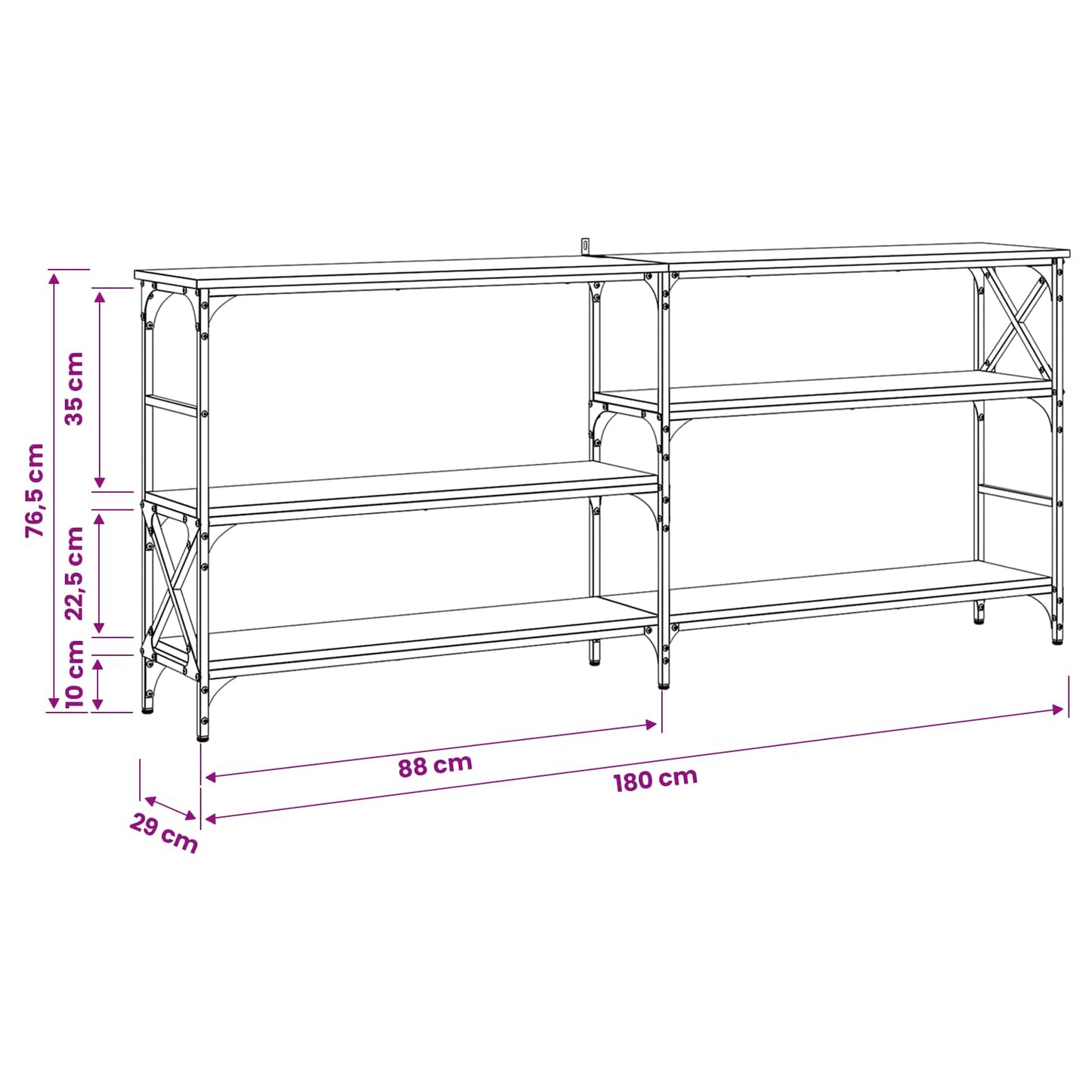 vidaXL Console Table metal PB