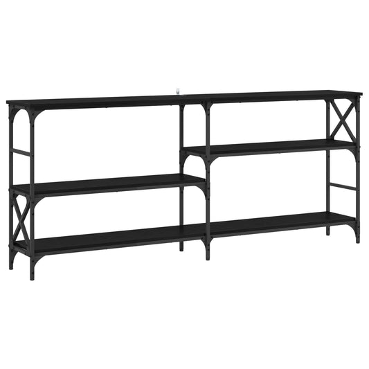 vidaXL Console Table Black Oak 180 x 29 x 76.5 cm metal PB