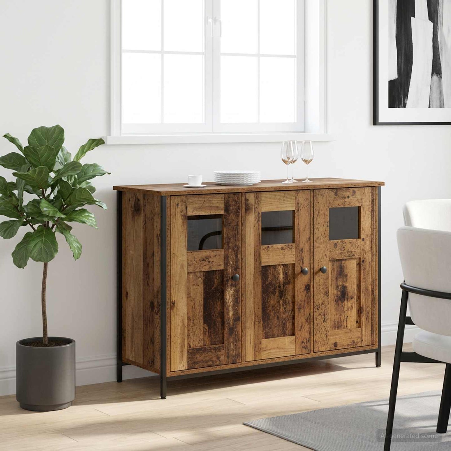 vidaXL Sideboard Old Wood 100 x 35 x 70 cm Engineered Wood