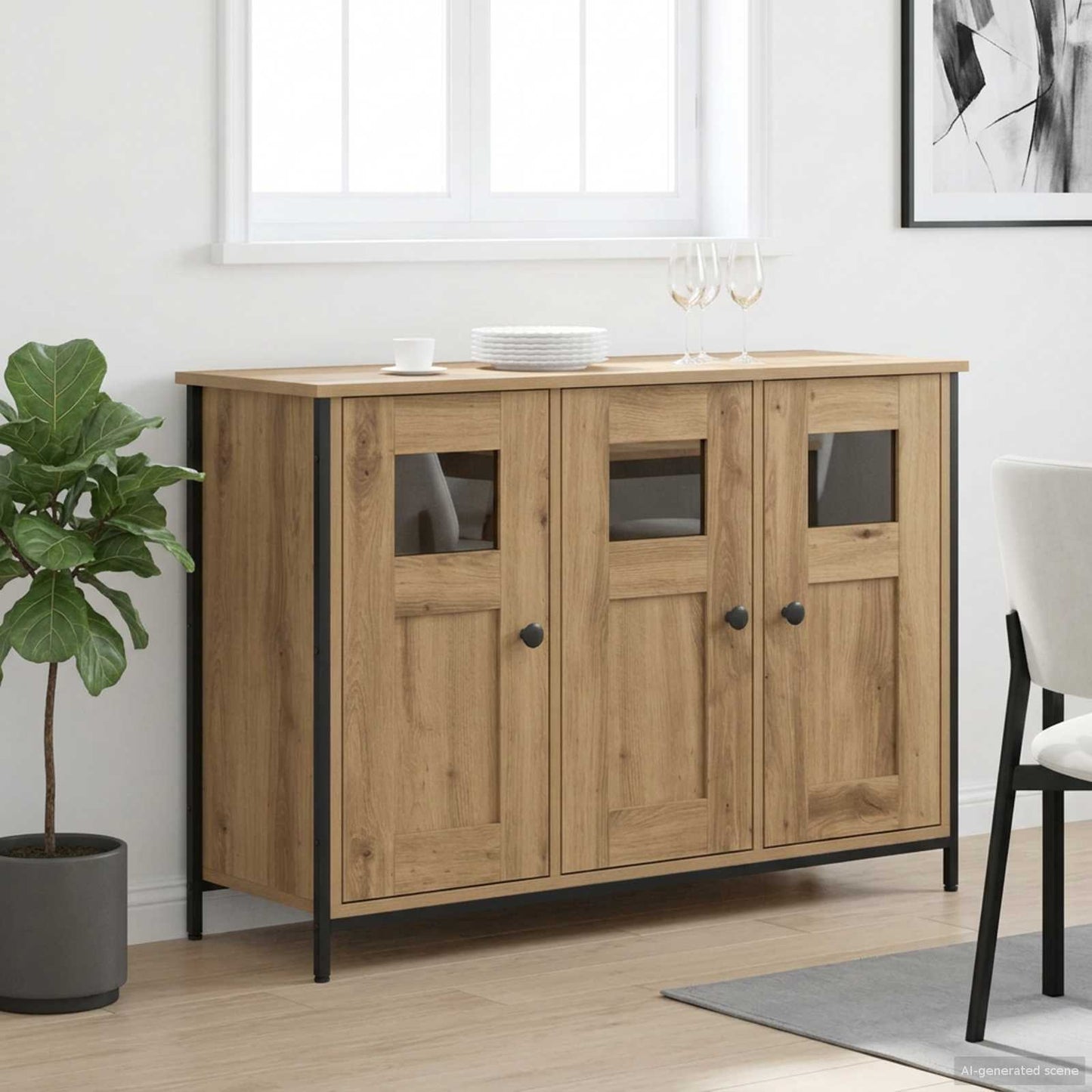 vidaXL Sideboard Artisan Oak 100 x 35 x 70 cm Engineered Wood