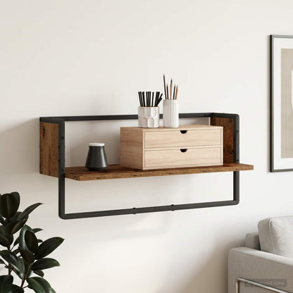 vidaXL Wall Shelf Wall-Mounted Old wood 65 x 25 x 30 cm metal PB