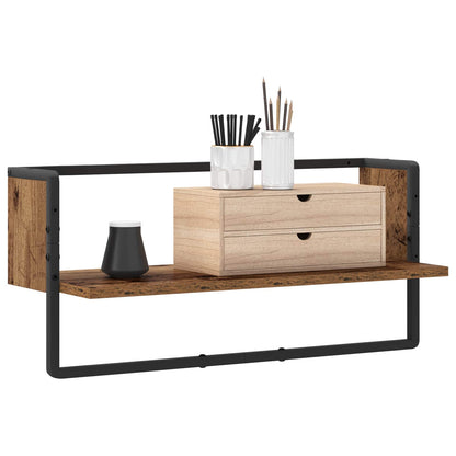 vidaXL Wall Shelf Wall-Mounted Old wood 65 x 25 x 30 cm metal PB