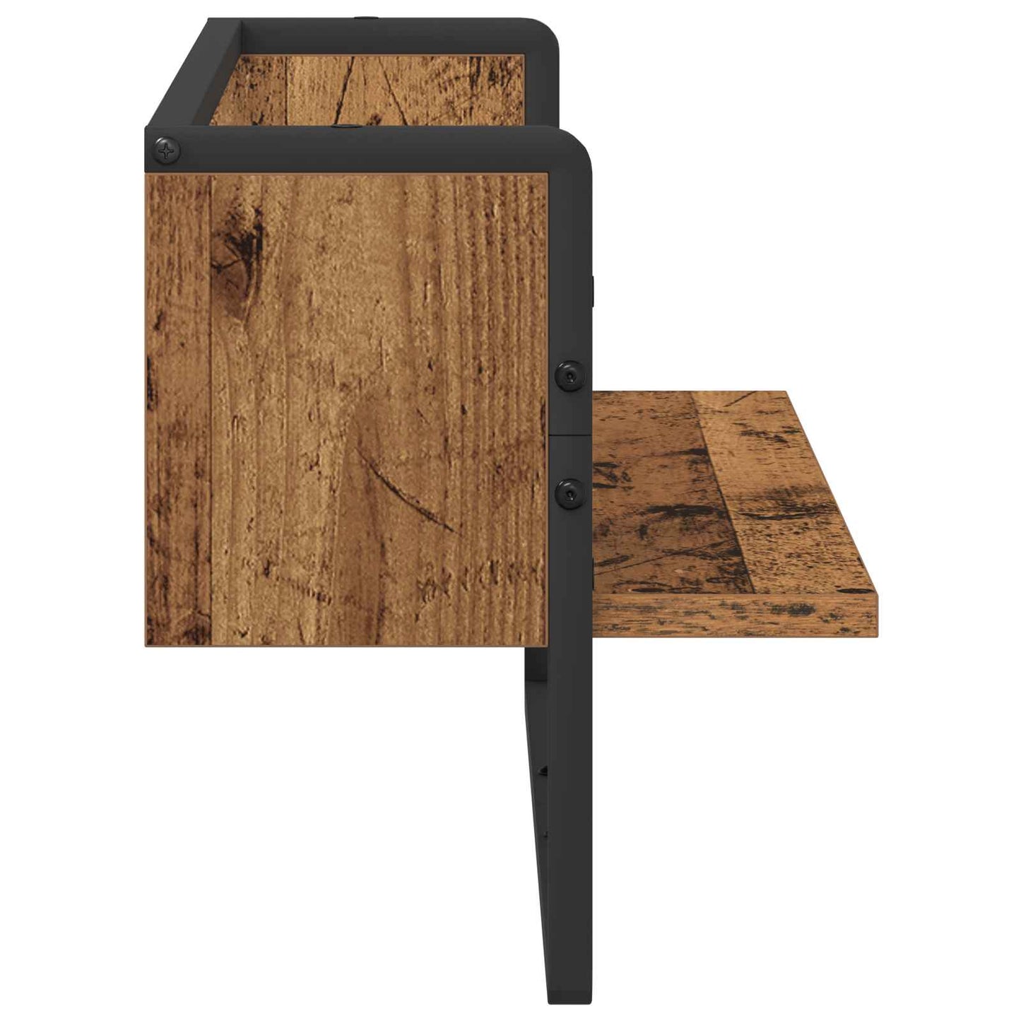 vidaXL Wall Shelf Wall-Mounted Old wood 65 x 25 x 30 cm metal PB