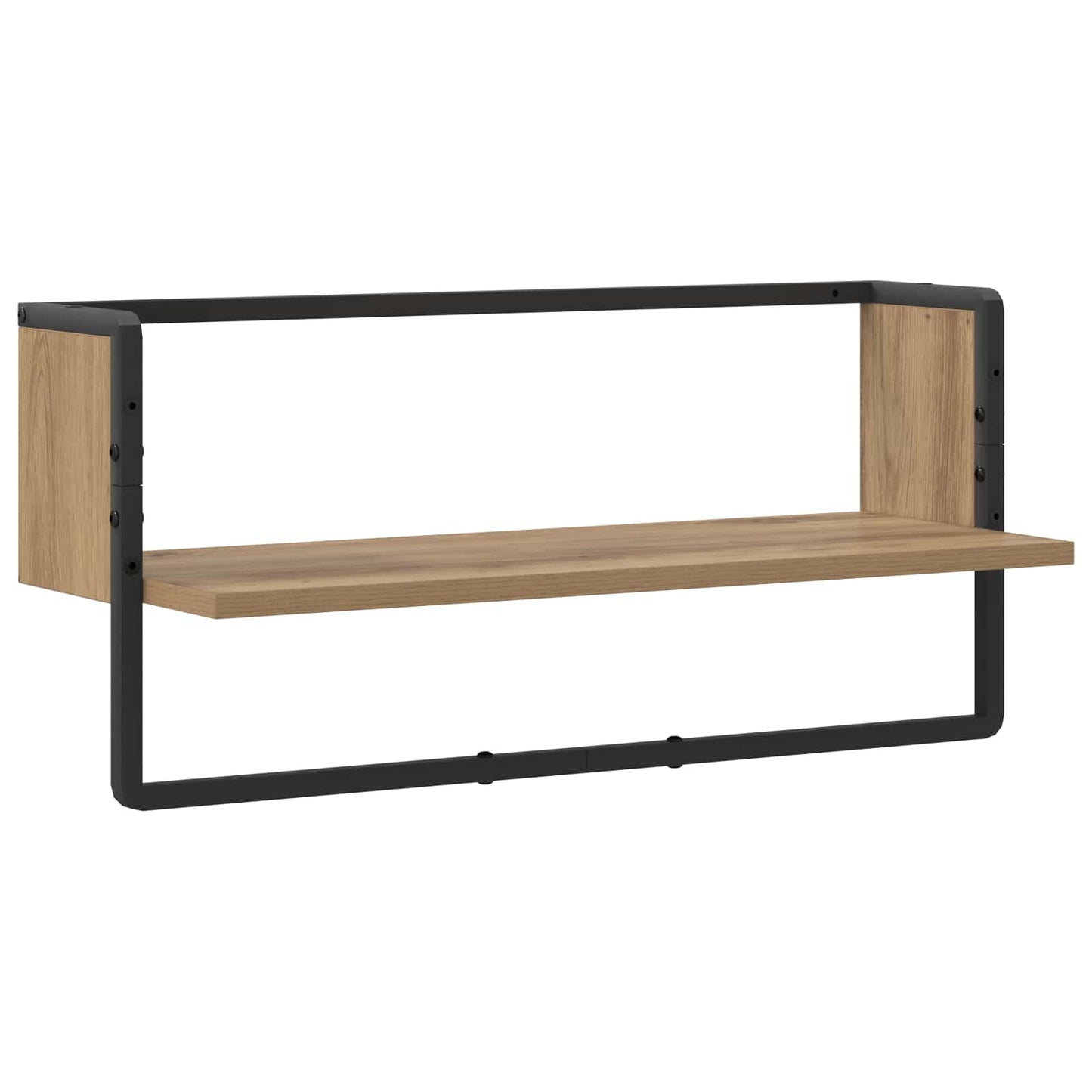 vidaXL Wall Shelf Wall-Mounted Artisan oak 65 x 25 x 30 cm metal PB
