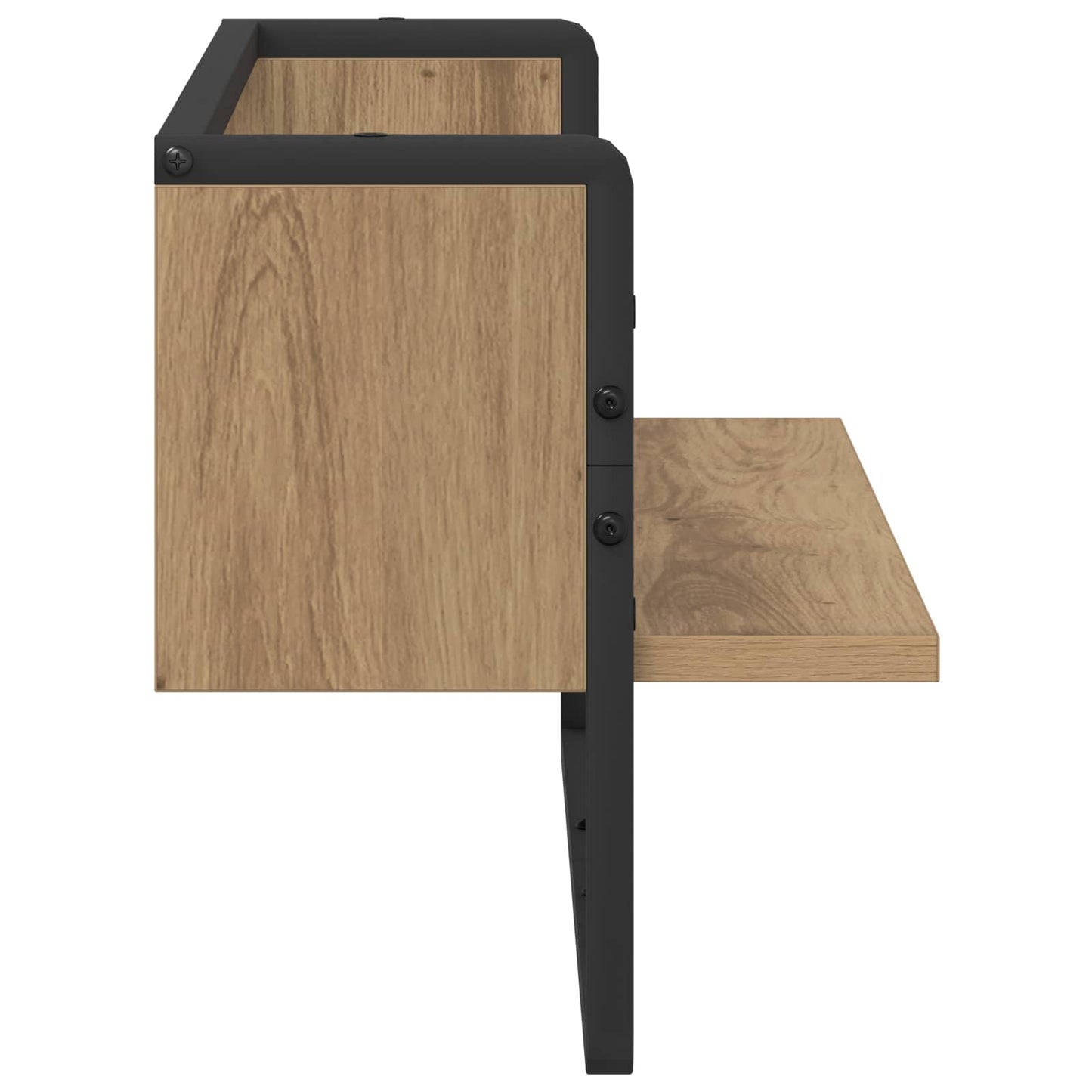 vidaXL Wall Shelf Wall-Mounted Artisan oak 65 x 25 x 30 cm metal PB