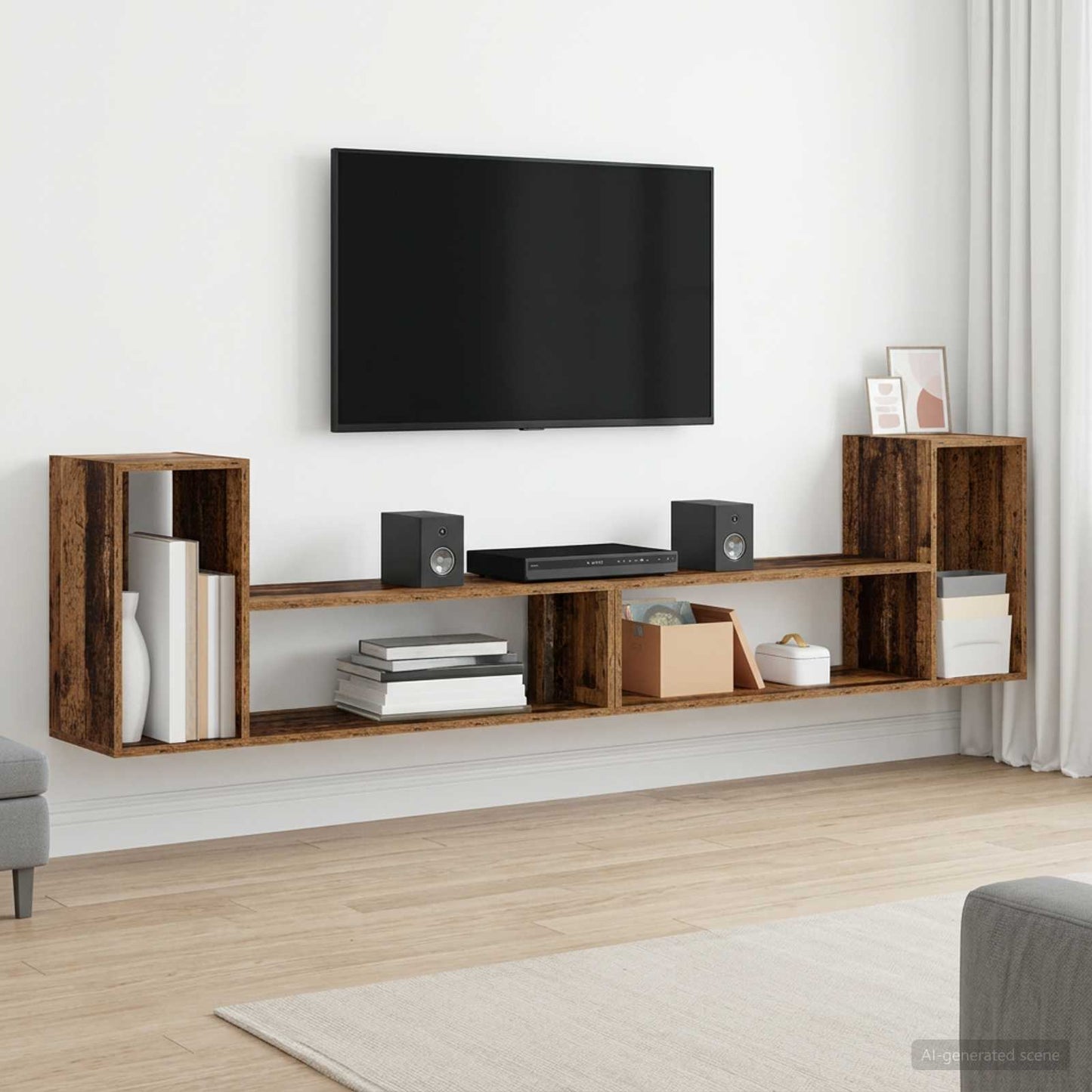vidaXL TV Cabinet 100 x 30 x 50 cm Old Wood Engineered Wood