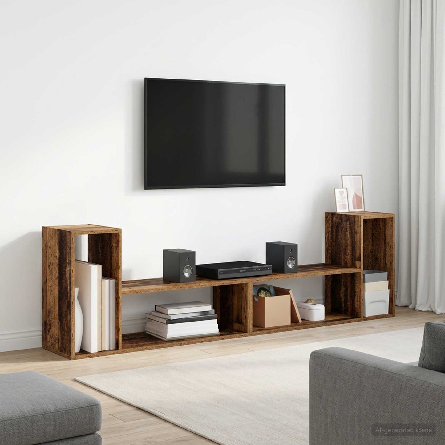 vidaXL TV Cabinet 100 x 30 x 50 cm Old Wood Engineered Wood