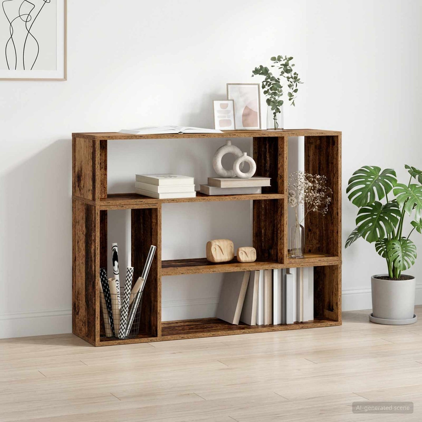 vidaXL TV Cabinet 100 x 30 x 50 cm Old Wood Engineered Wood