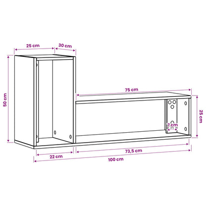 vidaXL TV Cabinet 100 x 30 x 50 cm Artisan Oak Engineered Wood