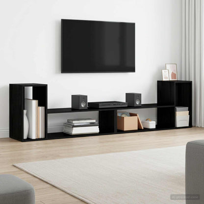 vidaXL TV Cabinet 100 x 30 x 50 cm Black Oak Engineered Wood