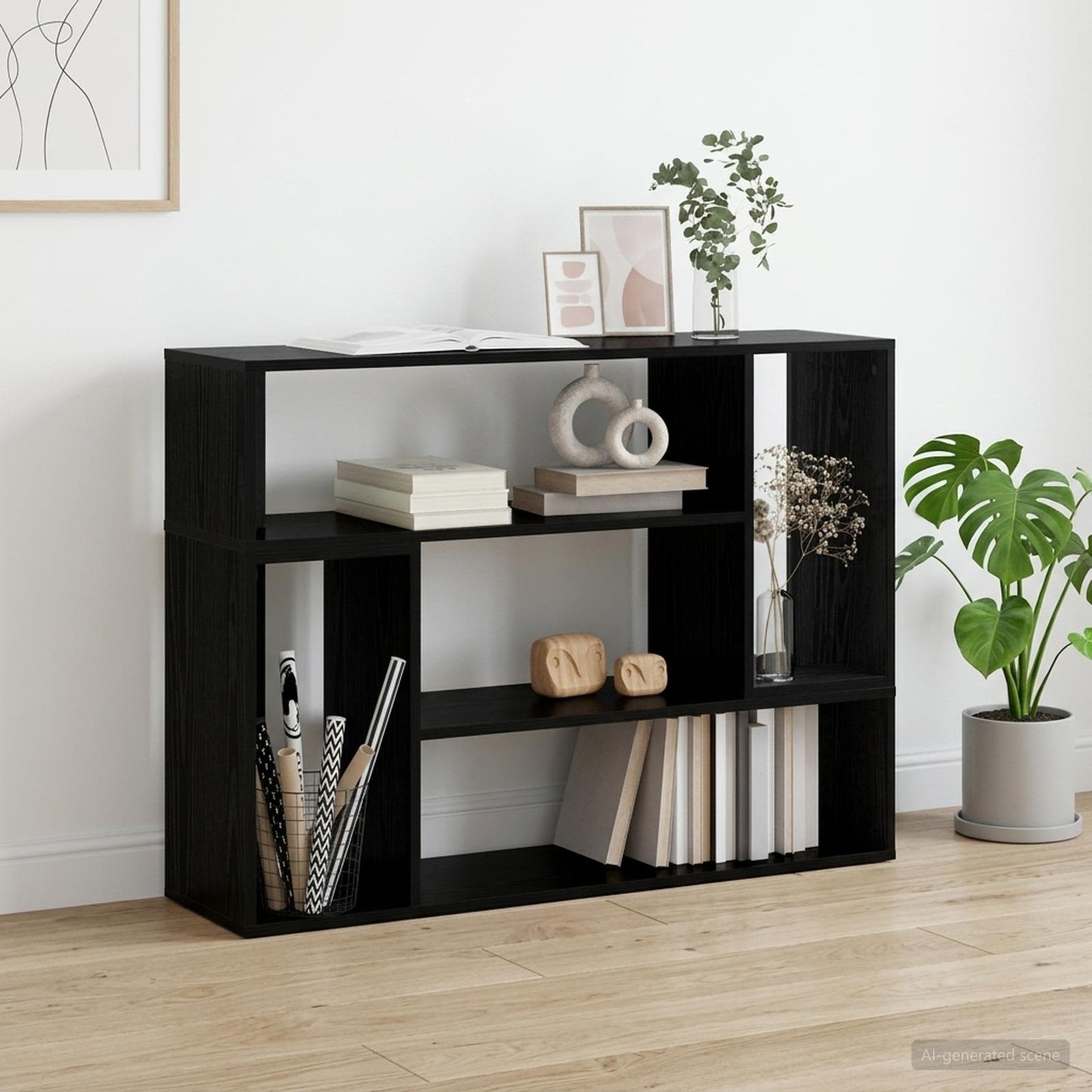 vidaXL TV Cabinet 100 x 30 x 50 cm Black Oak Engineered Wood
