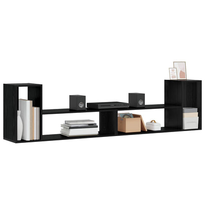 vidaXL TV Cabinet 100 x 30 x 50 cm Black Oak Engineered Wood