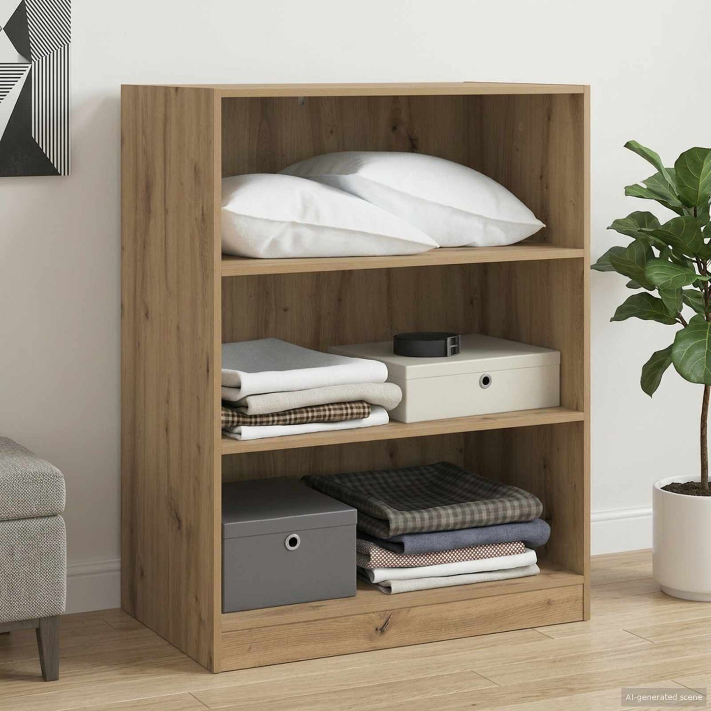 vidaXL Wardrobe Artisan oak 77 x 48 x 102 cm Engineered Wood