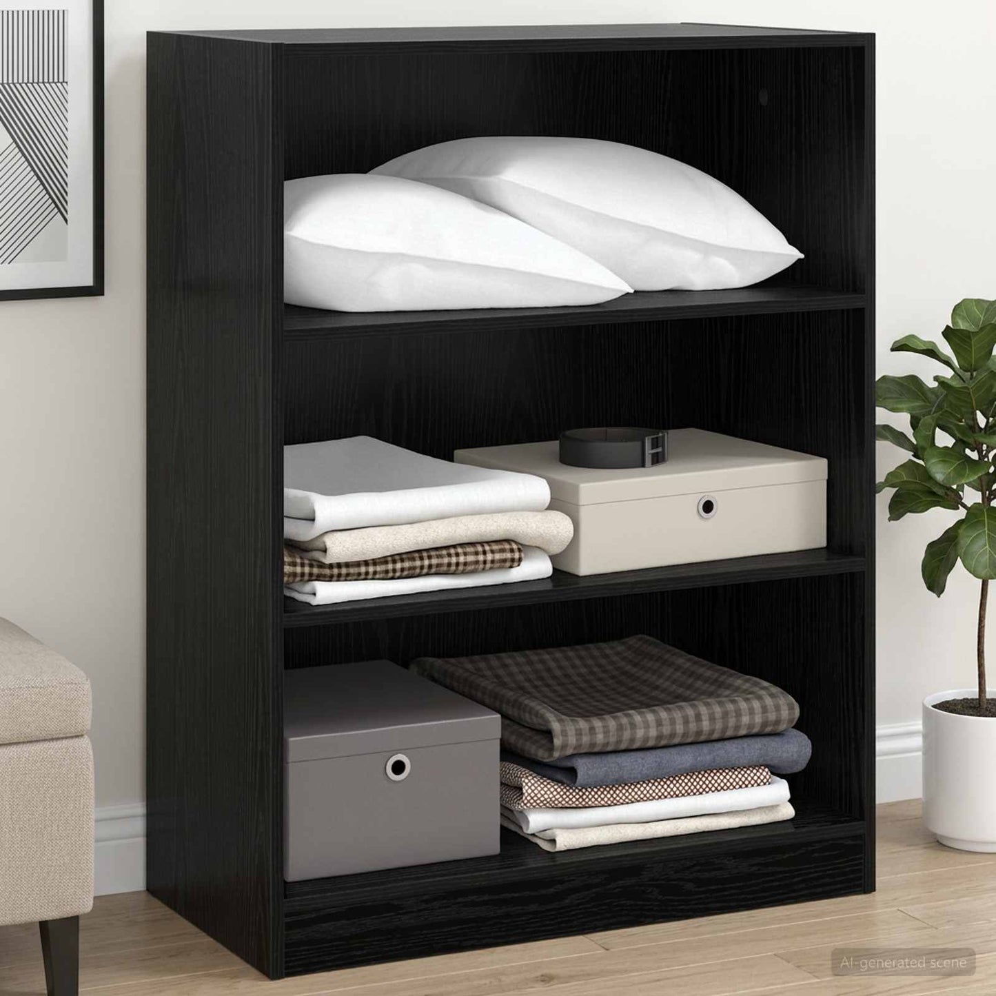 vidaXL Wardrobe Black oak 77 x 48 x 102 cm Engineered Wood