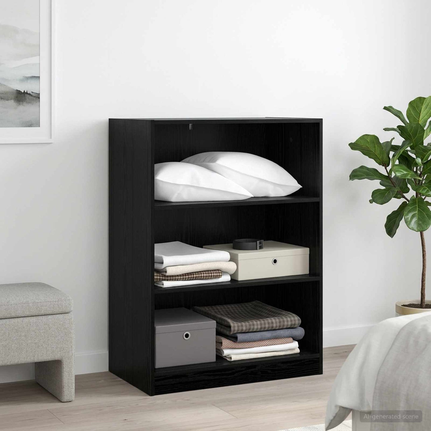 vidaXL Wardrobe Black oak 77 x 48 x 102 cm Engineered Wood