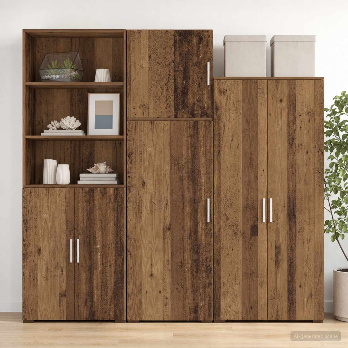 vidaXL Wall Cabinet Old wood 40 x 42.5 x 40 cm PB