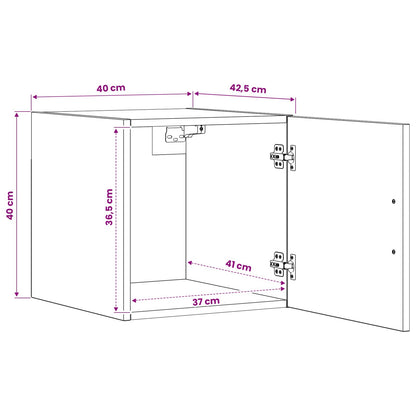 vidaXL Wall Cabinet Black Oak 40 x 42.5 x 40 cm Engineered Wood