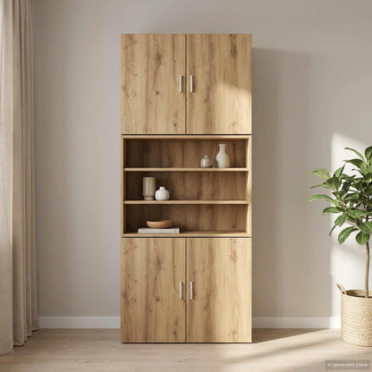 vidaXL Wall Cabinet Artisan Oak 80 x 42.5 x 64 cm Engineered Wood