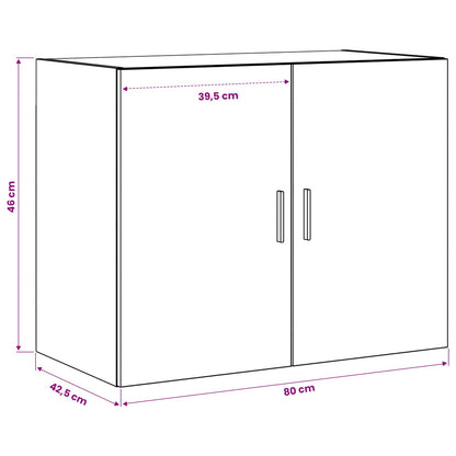 vidaXL Wall Cabinet Artisan Oak 80 x 42.5 x 64 cm Engineered Wood