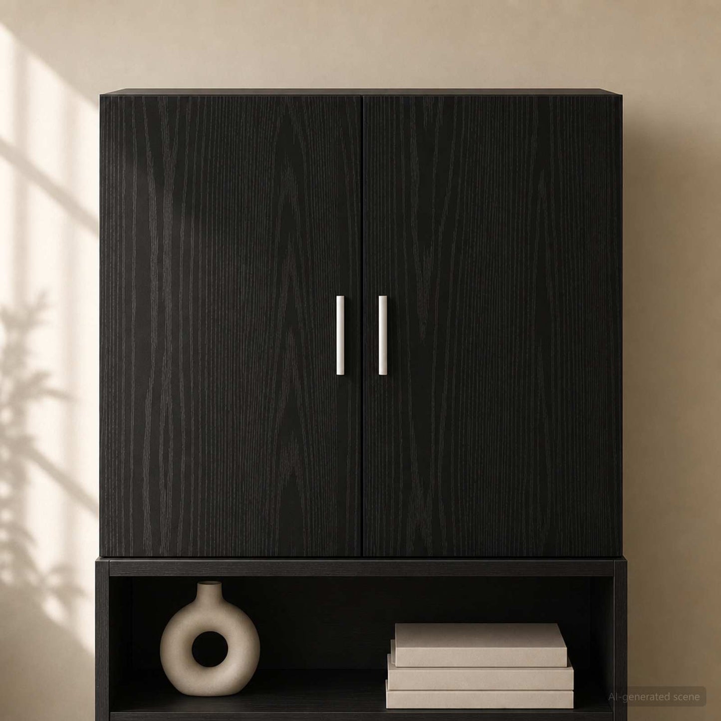 vidaXL Wall Cabinet Black Oak 80 x 42.5 x 64 cm Engineered Wood