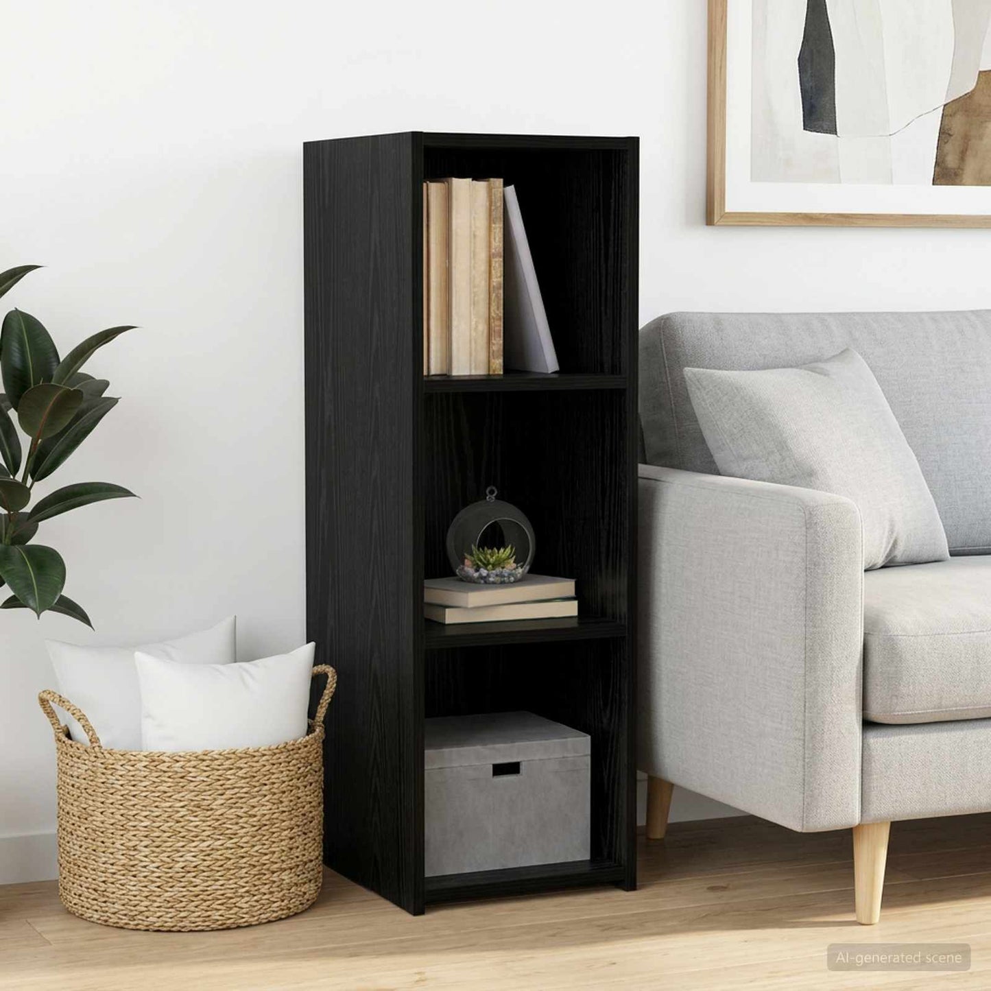 vidaXL Sideboard Black Oak 30 x 41 x 93 cm Engineered Wood