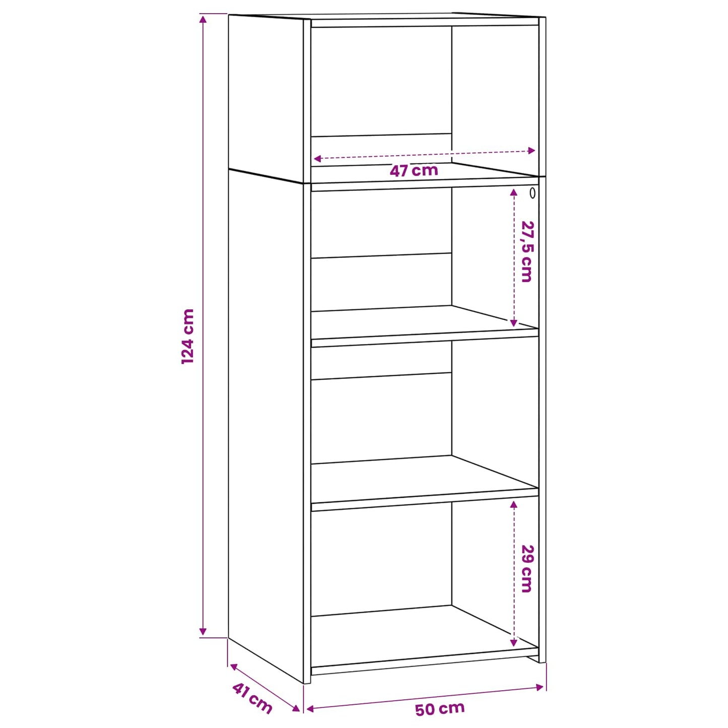 vidaXL Highboard Artisan Oak 50 x 41 x 124 cm Engineered Wood