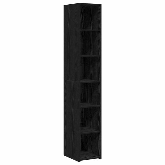 vidaXL Highboard Black Oak 30 x 41 x 185 cm Engineered Wood