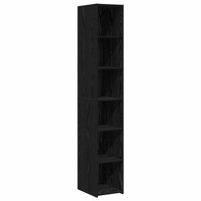 vidaXL Highboard Black Oak 30 x 41 x 185 cm Engineered Wood