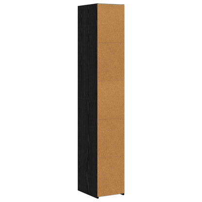 vidaXL Highboard Black Oak 30 x 41 x 185 cm Engineered Wood