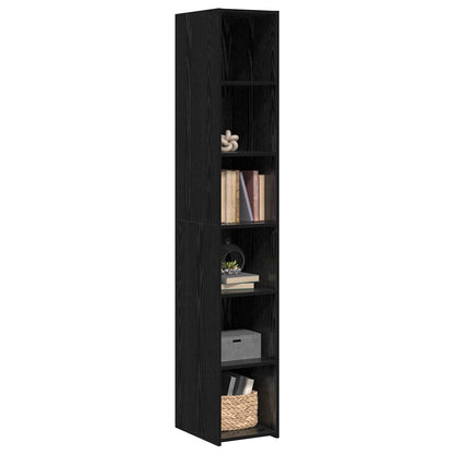vidaXL Highboard Black Oak 30 x 41 x 185 cm Engineered Wood