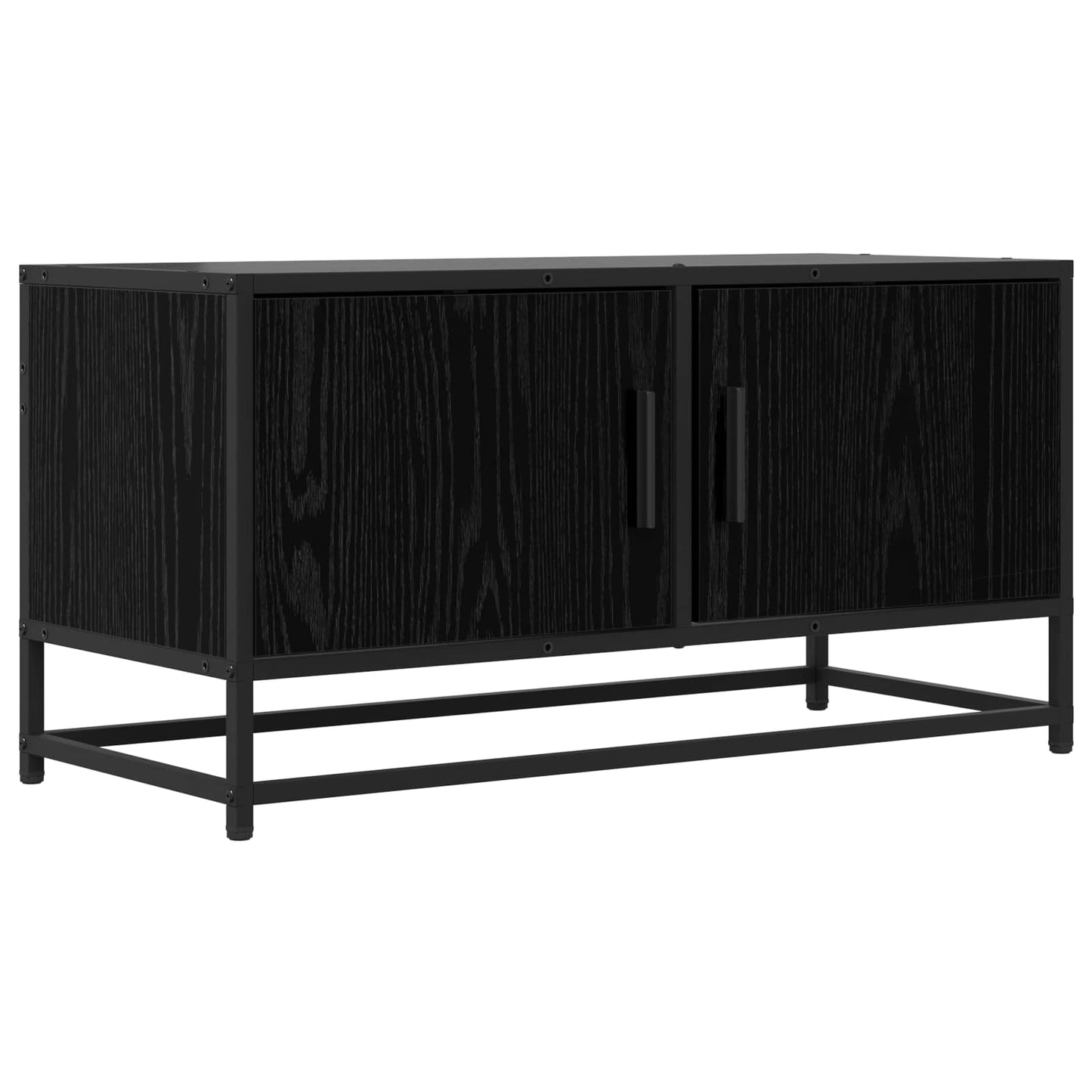 vidaXL TV Cabinet 80 x 34.5 x 40 cm Black Oak Engineered Wood
