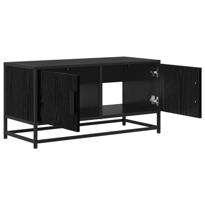 vidaXL TV Cabinet 80 x 34.5 x 40 cm Black Oak Engineered Wood