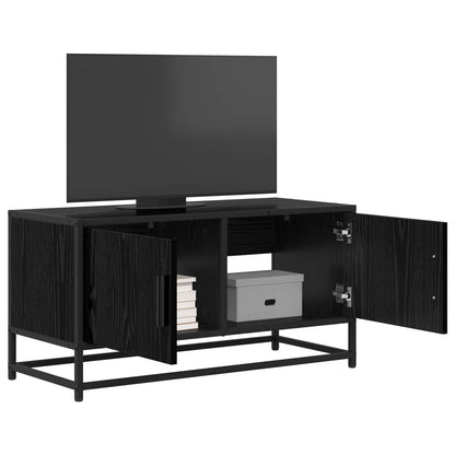 vidaXL TV Cabinet 80 x 34.5 x 40 cm Black Oak Engineered Wood
