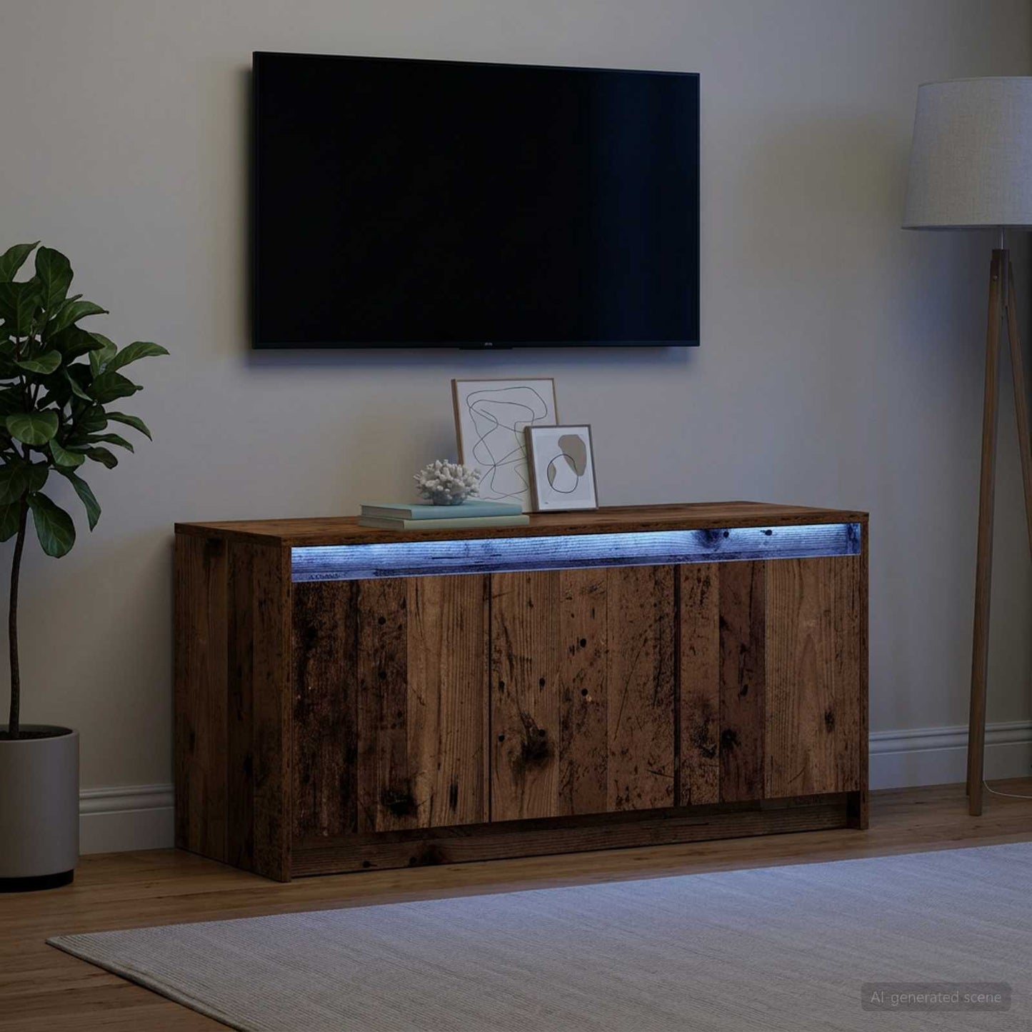 vidaXL TV Cabinet 100 x 34 x 50 cm Old Wood Engineered Wood