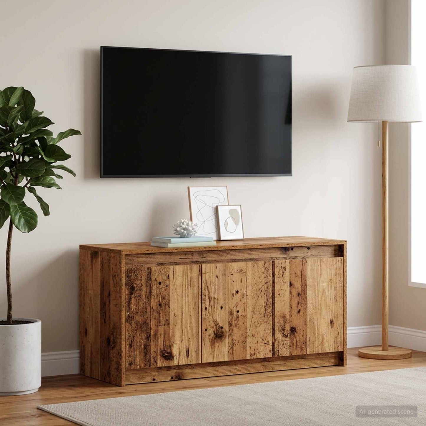 vidaXL TV Cabinet 100 x 34 x 50 cm Old Wood Engineered Wood