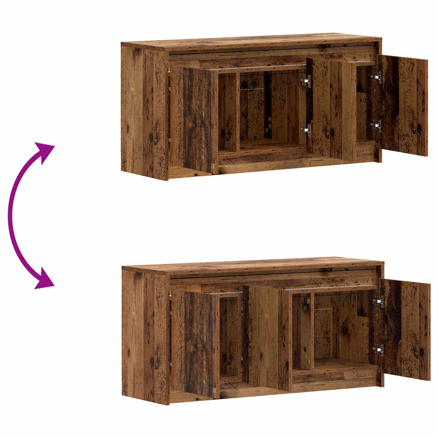 vidaXL TV Cabinet 100 x 34 x 50 cm Old Wood Engineered Wood
